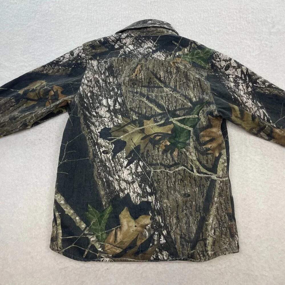 Red Head Bass Pro Shops Camouflage Hunting Shirt Real Tree ButtonUp Size Youth L